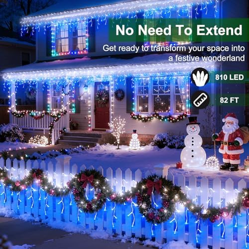 810 LED 82FT Christmas Lights Outdoor, 180Drops Icicle Lights with 12 Modes - Image 2