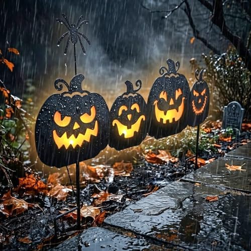 EAMBRITE Halloween Decorations Outdoor, Metal Pumpkin Pathway Lights - Image 5