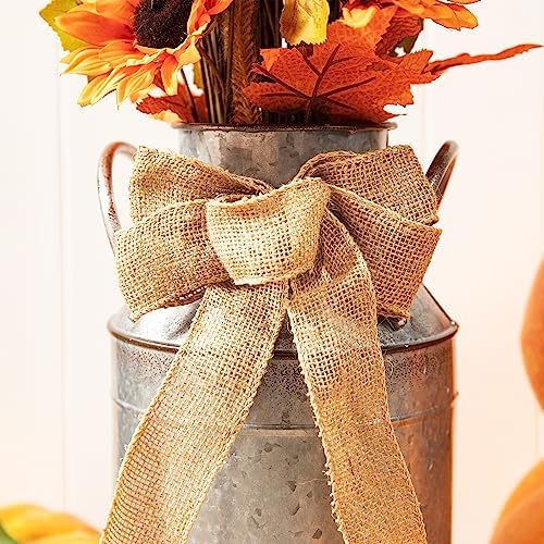 Glitzhome 2 Set Fall Sunflower Leaf Tree, Artificial Potted Porch Tree, Decorative Front Door Orange, 39.75''H - Image 6