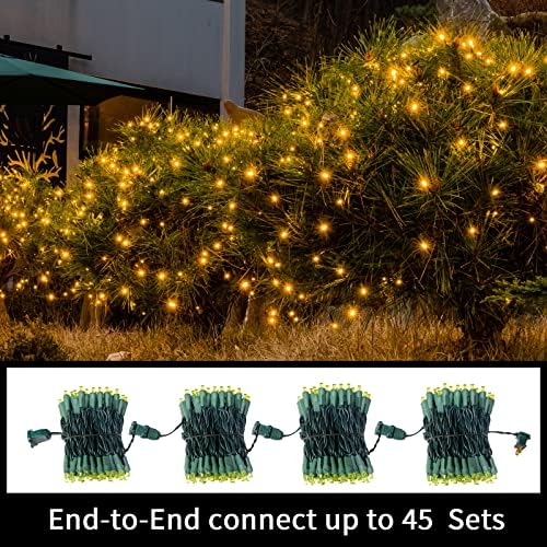 LAMPHOME Christmas Lights Indoor Outdoor, 21.6FT 100 LED Yellow Warm White String Lights Waterproof, Mini Fairy Lights Plug in for Christmas Tree, Bedroom, Classroom Decor,Mardi gras Lights Outside - Image 6