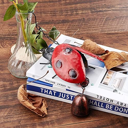 GORGECRAFT Metal Ladybug Wind Chime Lucky Wind Bell Rustic Home Ornaments for Garden Yard Patio Indoor Outdoor Hanging Decoration - Image 5