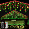 Ollny Icicle Lights for Outside 400LED 32FT, Red and Green Christmas Light with Remote 8Modes Timers Waterproof, Plug in Connectable Hanging Lights for Outdoor Indoor House Roof Holiday by Ollny