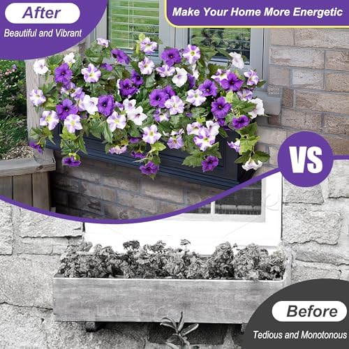 Ammyoo Artificial Fake Flowers Petunia Plants for Outdoor Decoration - Image 3