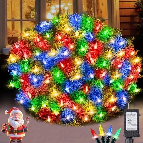 Christmas Net Lights Outdoor for Bushes, 6x5ft 120LED Net Light Outdoor Mesh Lights, Connectable Waterproof Net Light for Bushes,Garden,Yard,Trunk,Xmas Tree,Christmas Décor (Multicolor) by Aolupal