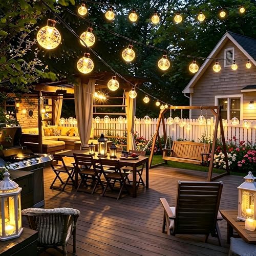 Joomer Solar String Lights Outdoor Waterproof, 65FT 100LED Globe,Warm White - Image 6
