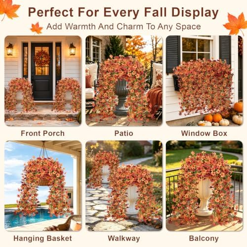 Artificial Hanging Flowers for Outdoors, 2 PCS 344-Bloom UV Resistant Mums - Image 6