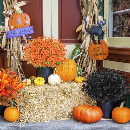 AGIRL Artificial Fall Flowers Fake Mums Outdoor,Faux Plant Porch Decor Home - Image 5