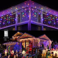 Toodour Christmas Icicle Lights Outdoor, 1224 LED 100ft 8 Modes Fairy Icicle String Light with 204 Drops, Led Christmas Lights Twinkle for Holiday, Party, Wedding, Eaves, Xmas Decorations (Multicolor) by Toodour