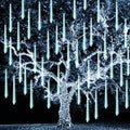TW SHINE Christmas Meteor Shower Lights Outdoor, 864 LED 12" 24 Tubes Waterproof Christmas Lights Outdoor Plug in, Snow Falling Rain Icicle Xmas Light Decorations, White by TWSHINE