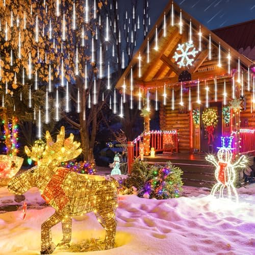 KNONEW 40 Tubes 1440 LED Meteor Shower Lights Christmas Lights Outdoor - Image 2