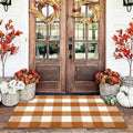 Caramel Buffalo Plaid Rug 28 x 43 for Front Porch Entryway by Homydecor