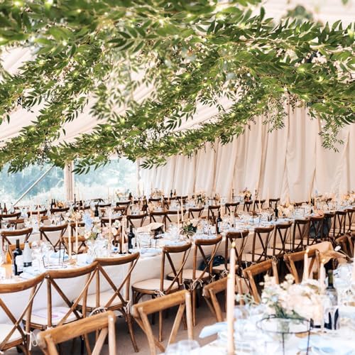 RECUTMS 2P Artificial Hanging Silk Willow Leaves Ivy Vine with Light 5.9Ft - Image 5