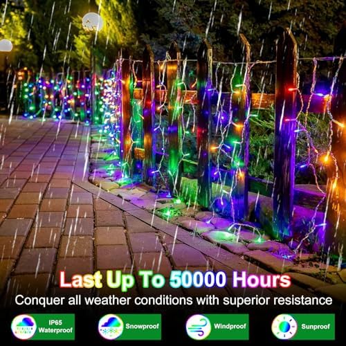 82FT 810 LED Outdoor Christmas Lights - 180 Ice Drops, 12 Modes with Timer - Image 4