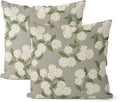 Grey Spring Pillow Covers 20x20 Inch 2 Pcs Gray Green Hydrangea Flower Decor Throw Pillows Vintage Floral Seasonal Summer Outdoor Decoration Pillowcase Linen Cushion Cover for Couch Sofa by DAFENA