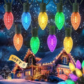 Kawaya Christmas Pathway Lights, Jumbo C9 Faceted Tree Lights 50FT 50 Bulbs by KAWAYA