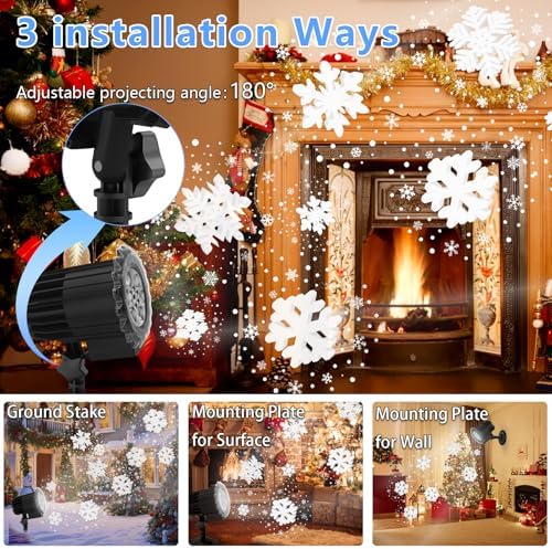 Snowflake Christmas Projector Lights Outdoor, Dynamic 3D Snowflake Projection Light for Indoor Outdoor Christmas Decoration, Waterproof Led 2025 Upgraded - Image 3