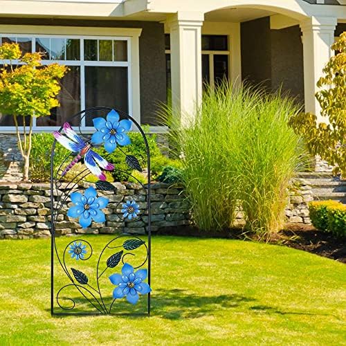 Garden Decor for Outside, YEAHOME 34 Inch Decorative Garden Stakes with Flowers Dragonflies, Metal Spring Yard Decorations for Outdoor Patio Lawn Backyard - Image 7