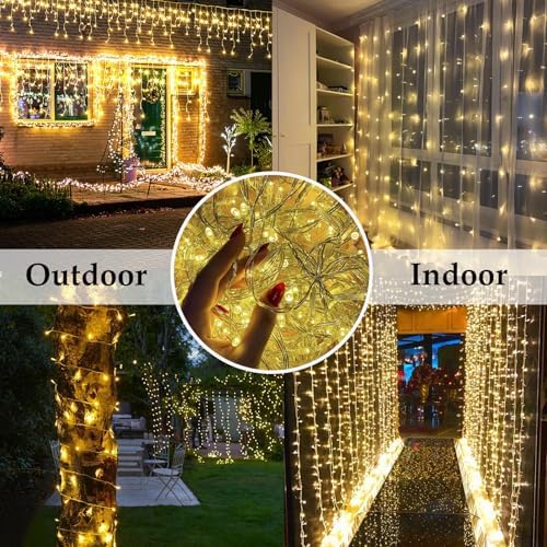 115FT 300LED Warm White Christmas String Fairy Lights Indoor/Outdoor, Waterproof with 8 Modes, Clear Wire Plug in Twinkle Light for Outside Garden Bedroom Christmas Tree Decorations - Image 3