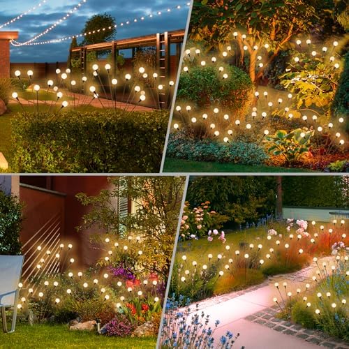Solar Lights Outdoor Waterproof, 10 Packs 80LED, Solar Garden, Patio, Garden Decor, Patio Decor, Firefly Outdoor, Unique Gifts for Women, Gifts for Grandma - Image 6