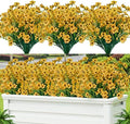 Lnoicy 12 Pcs Artificial Flowers for Outdoor,Plastic Flowers Decoration, UV Resistant Faux Flowers Shrubs, Artificial Plants for Indoor Outside Garden Home Wedding Farmhouse(Yellow) by Lnoicy