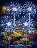 suddus Solar Garden Lights Outdoor Waterproof Decorative, 4Pack 150LED Multicolor Firework Lights 8 Modes, Solar Fairy Lights for Yard, Patio, Pathway, Balcony Planter Flowerbed Party Outside Decor by SUDDUS