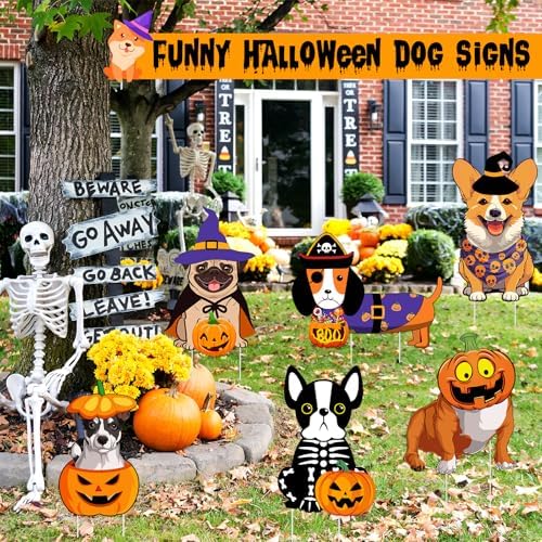 6 PCS Halloween Dog Decorations Cute Halloween Yard Sign with Stakes Dog Yard Decorations Halloween Yard Decorations Outdoor Signs - Image 4