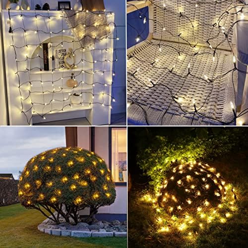 Efunly LED Christmas Net Lights for Bushes Outdoor,100 LED 5ftx5ft Waterproof 8 Modes Connectable Mesh Lights for Bushes,Garden,Yard,Trunk,Outdoor Christmas Decorations - Image 6
