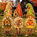 3Pcs Fall Yard Signs Stakes Decor Gnome Autumn Thanksgiving Decorations by Paeyeq