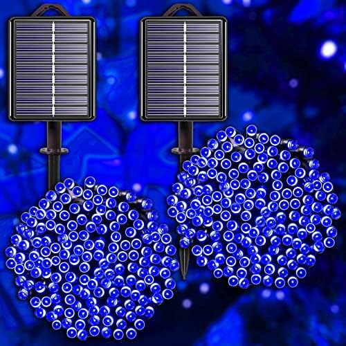 Solar Christmas String Lights, Blue 200Led, Outdoor Waterproof by YAOZHOU