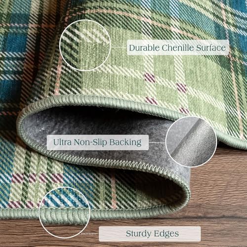 Plaid Outdoor Rug - 28"x43" Front Door Mat Indoor Outside Entrance - Image 3