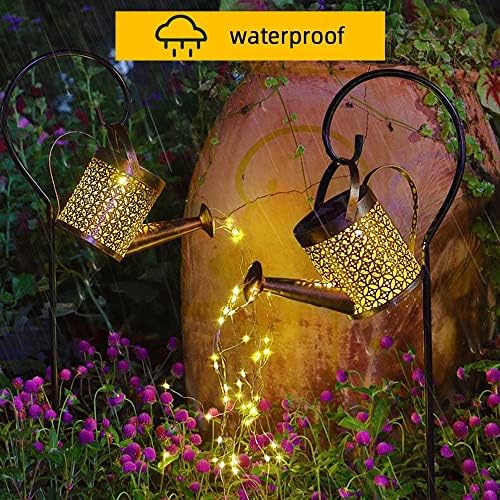 Solar Watering Can Light,Large Metal Hanging Garden Decorative Lights - Image 5