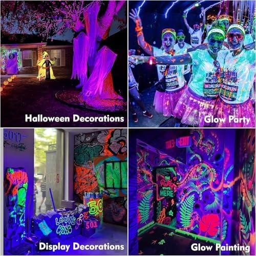 Solar Black Light Outdoor 395nm, Halloween Decorations Glow Party, 2-Pack - Image 7