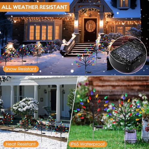 Solar Christmas Lights Outdoor Waterproof, Solar Powered Xmas Stake Lights - Image 5