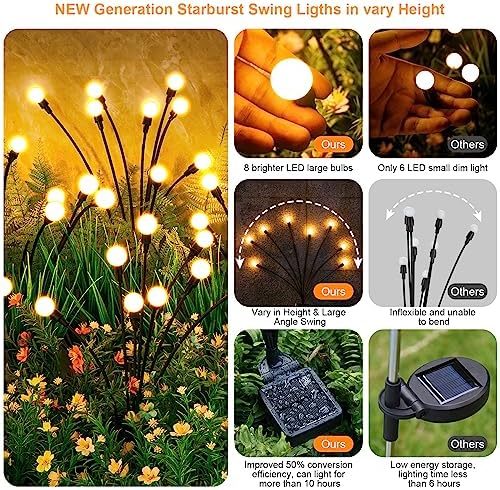 ASMAD Solar Lights Outdoor(12Pack-64 LEDs),Solar Garden Lights,Fairy Lights - Image 2