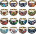 Set of 16 Small Scented Candles Soy Wax Aromatherapy Candles 2.5 OZ Portable Tin Candles with Lid, Relaxation Gifts Basket for Mother, Women, Friends and Coworkers by fclayvts