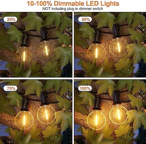 GPATIO 120FT Outdoor String Lights, Waterproof Patio Lights with 64 Hanging Lights Globe G40 Bulbs, 2700k Shatterproof for Backyard Outside Decor - Image 4