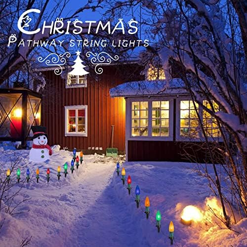 Brightown Strawberry C9 Christmas String Lights Outdoor - 25.7 Feet 20 LED Pathway Lights, Connectable C9 Walkway Light, Waterproof Christmas Light Outdoor Decoration for Lawn Outside, Multicolor - Image 4