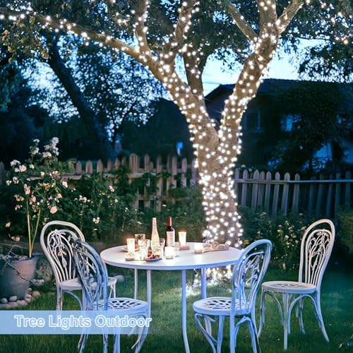 JMEXSUSS 1000 LED White Christmas String Lights Outdoor with Remote - Image 3