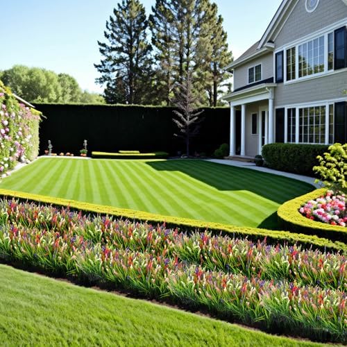 Artificial Faux Plants Flowers for Outdoor Decorations, Fake Monkey Grass for Outside Porch Patio, No Fade Realistic Greenery Plant, UV Resistant Artificial Bush Shrubs for Courtyard Window Garden - Image 6