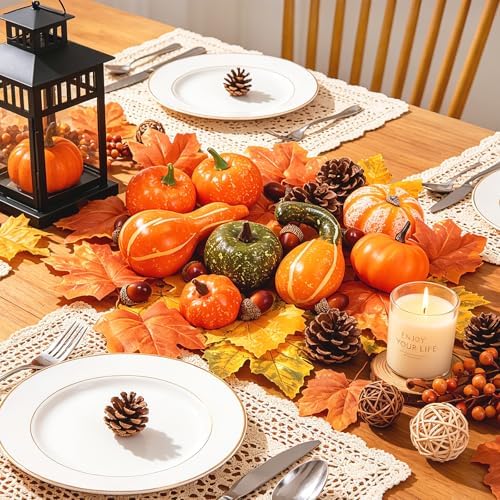 34PCS Fall Pumpkins Decor for Autumn Thanksgiving Halloween Home Decoration - Image 3