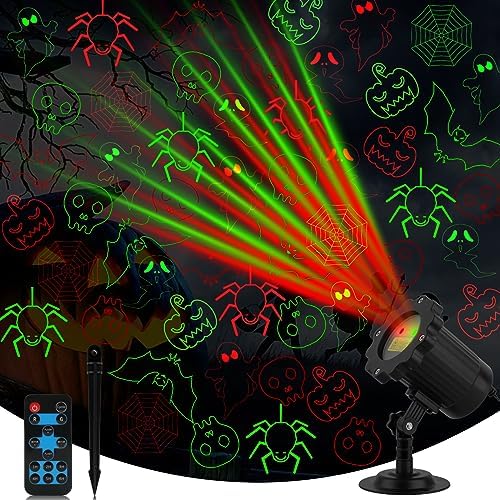 Halloween Projector Lights Outdoor, Waterproof Halloween Laser Projector Lights with Remote, Halloween Spotlight Decorations for Party Yard Garden Outdoor Indoor by Yokgrass