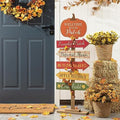Glitzhome 42.5”H Fall Wooden Pumpkin Patch Porch Decor, Rustic Fall Harvest Welcome to Our Patch Yard Sign, Farmhouse Directional Porch Sign Standing Decor for Fall Harvest Autumn Thanksgiving by Glitzhome