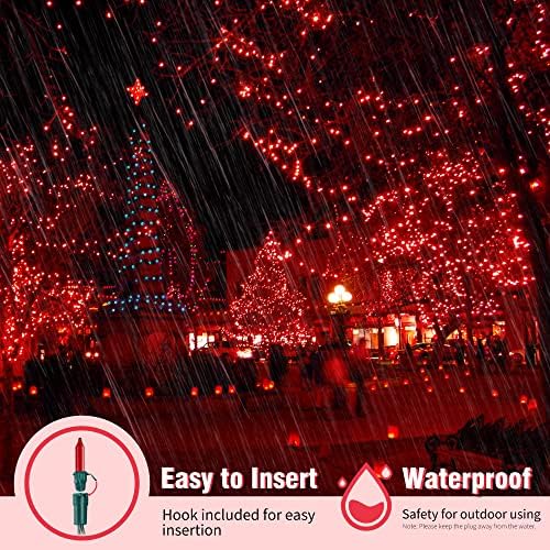 woohaha Red Christmas Mini String Lights, 2 Pack 50 Count 13FT Green Wire - Image 3