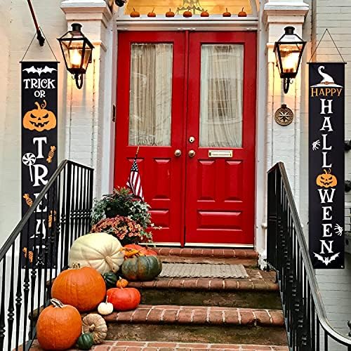 Halloween Outdoor Banners - Trick or Treat Decorative Hanging Banner for Front Door, Porch, Yard Sign & Indoor Home Wall Decor - Happy Halloween Party Supplies Welcome Signs - Image 6