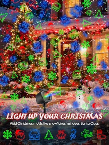 Christmas Projector Lights Outdoor w/ 32 Patterns, Moving RGB Firefly Light - Image 4