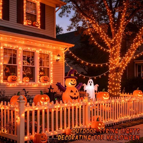JMEXSUSS 600 LED Halloween Lights Outdoor, Orange String Lights Plug in - Image 4