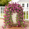 ZFProcess Artificial Hanging Flowers Plants for Outdoor Spring Decoration, 2PCS Faux Silk Daisy UV Resistant Look Real for Outside Home Indoor Planter Porch Garden Yard Decor(Light Purple Red) by ZFProcessArtificialFlowers