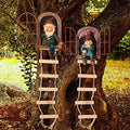 Thyle 4 Pieces Garden Gnomes Outdoor Tree Hugger Gnome Fairy Statue Elf Out the Door Resin Figurine Hanging Ladder Decoration Tree Faces Decor Outdoor for Patio Yard Lawn(Rustic Style) by Thyle