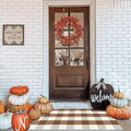 Buffalo Plaid Outdoor Rug 24"x51"Doormat Farmhouse Checkered Front Porch Rug Machine Washable Woven Cotton Layered Door Mats for Indoor Entryway Kitchen Bedroom (24"x51", Coffee and White) by CAINANEL