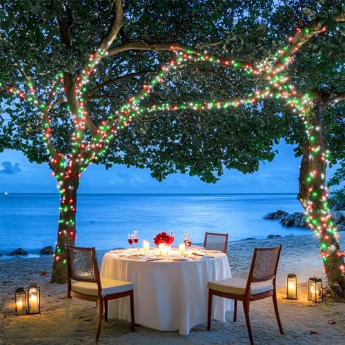 JMEXSUSS 163ft 500 LED Red White and Green Christmas Lights with 8 Modes - Image 2